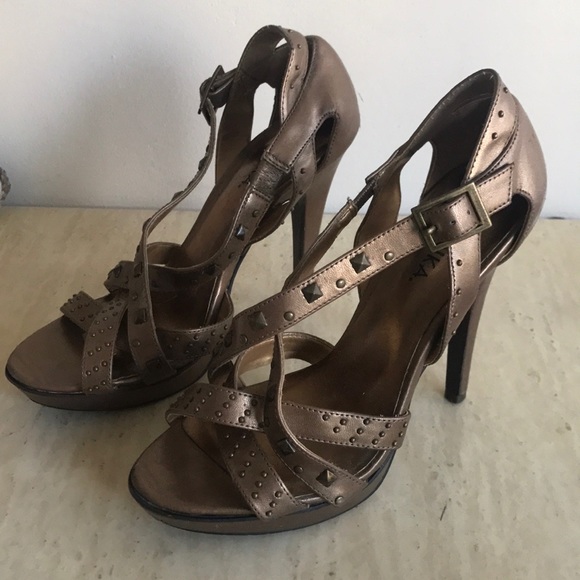 Bronze Studded Heels - Picture 2 of 4